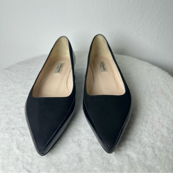 NWOB L.K. Bennett London Black Patent Leather Velvet Pointed Toe Loafers - Picture 3 of 14